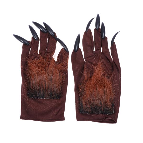 Magic Adults Big Bad Wolf Werewolf Claws Gloves Paws Halloween Fancy Dress Hands