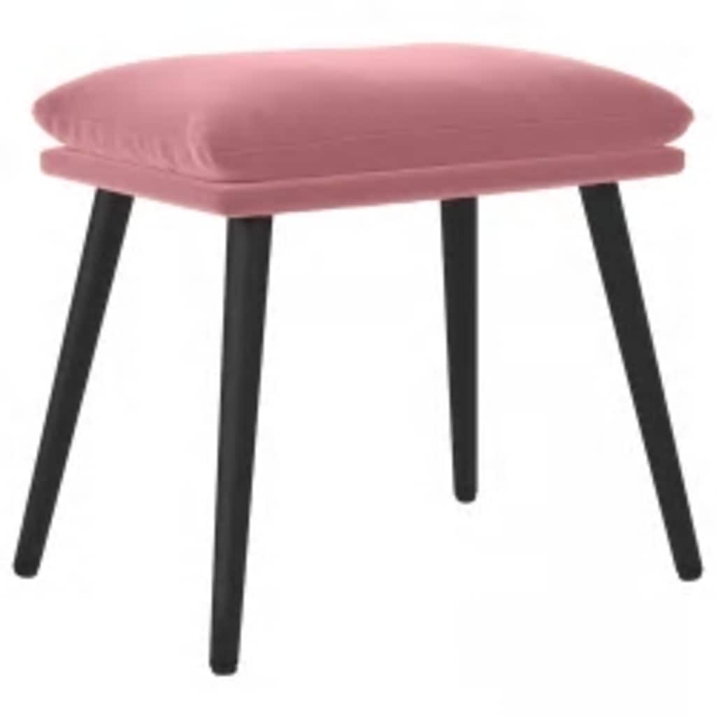 Recliner Chair with Ottoman Pink Velvet