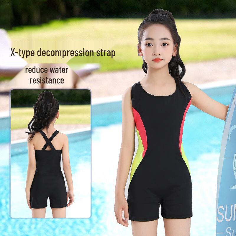 New Girls' Quick-Dry One-Piece Swimsuit for Toddlers & Kids - Professional Training Swimwear