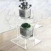 2/3pcs Transparent Acrylic Display Stand 4 Detachable Square Shelves for Showcasing Condiments Figurines Perfumes Jewelry Decor