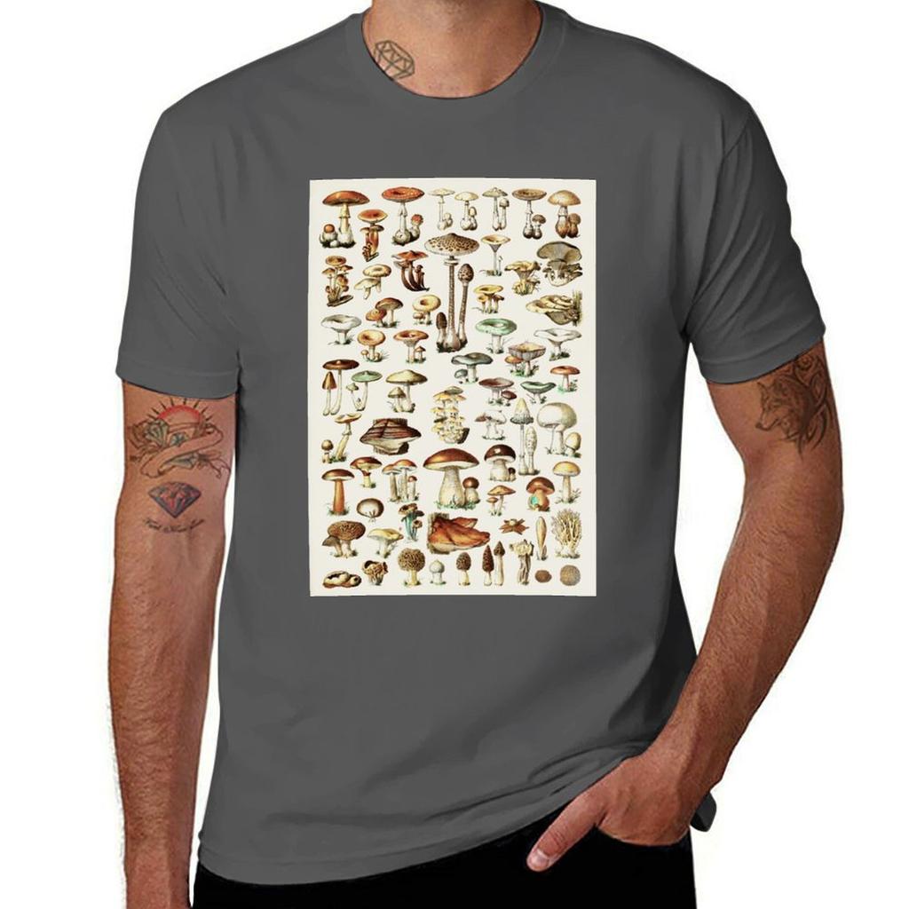 Champignon I Vintage French Mushroom Chart By Adolphe Millot Tshirt Work Duty Casual Tshirt