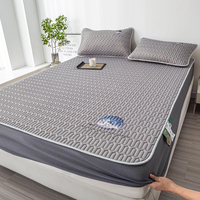 Class A Ice Silk Latex Cooling Mat Set: Washable, Antibacterial, Mother & Baby Safe, Fitted Sheet Style