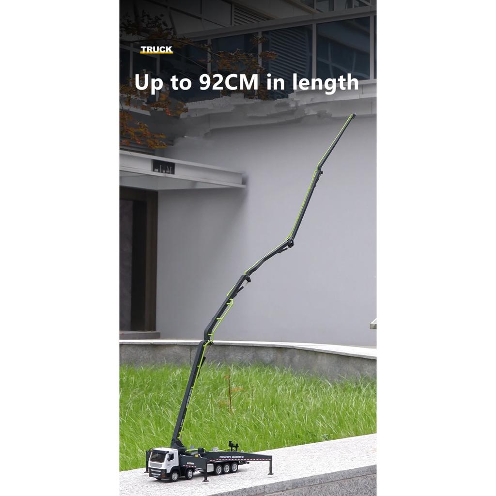 1/50 Diecast Cement Pump Truck Model Metal Concrete Conveyor Pump Truck Cement Transport Engineering Vehicle Model Kids Toy Gift