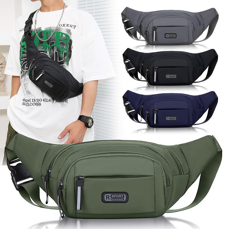 Fanny pack Men's wear-resistant breast bag Outdoor waterproof messenger bag Multifunctional bag Men's mobile phone bag Wallet