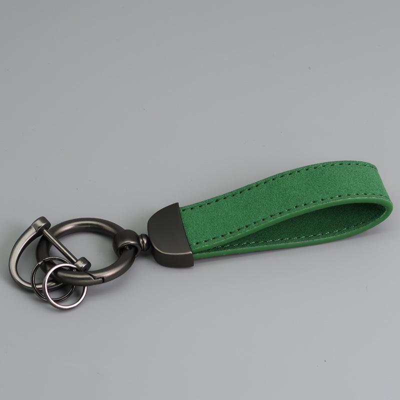 Customizable Microfiber Suede Car Keychain - Laser Engraved Logo Gift
