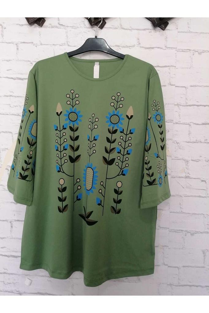 Damenbluse in großen Größen, perfekter Sommer, ganz aus Baumwolle, gekämmte Baumwolle, Bluse in großen Größen