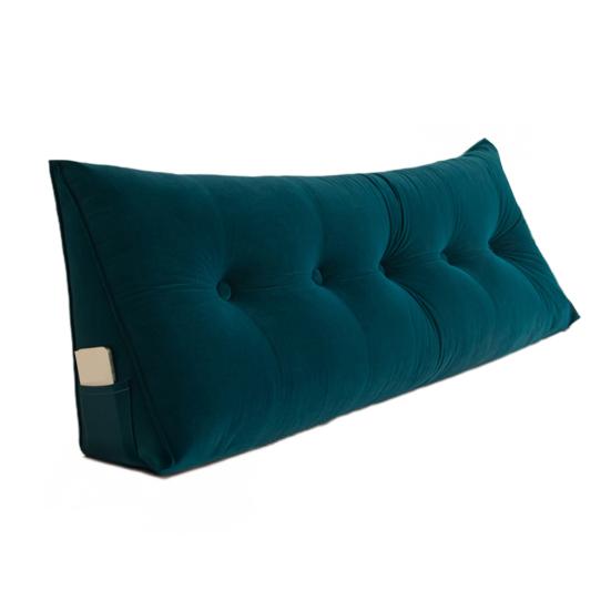 Headboard Backrest Wedge Triangle Pillow With Side Pocket Removable Cover Headboard Wedge