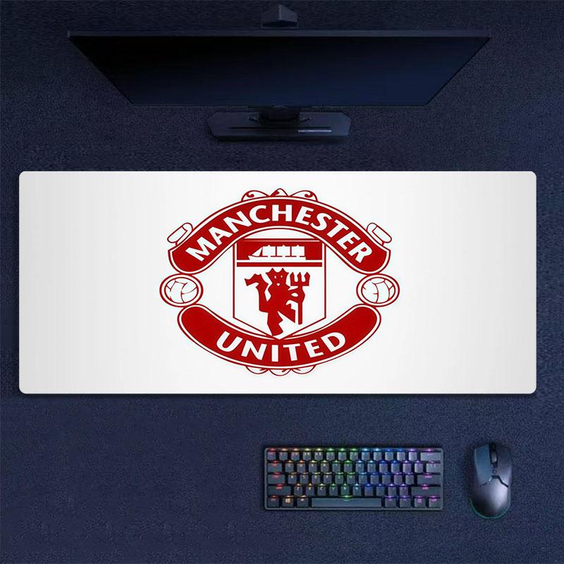 Manchester United Mouse Pad, Large Gaming Desk Mat, Non-slip XXL Mousepad for Laptop & Tablet, Mini PC Playmat with Stitched Edges