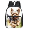 Niedlicher Hundemuster Quadratische Fronttasche Rucksack für Jungen und Mädchen Beste Geschenke 2D Flache Cartoon Schultaschen für Kinder