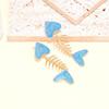 Pinkdudu Vintage Exaggerated Fish Bone Zinc Alloy Earrings Drip Oil Drop Earrings Women Jewelry PD2390