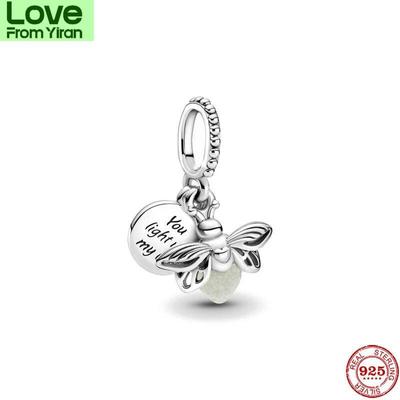 New Arrival Original Tone Color Glow In The Dark Firefly Dangle Charm Fit European Charms Wrist Bracelet Bangles Diy Jewelry P303Fashion Dangle