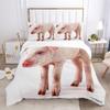 Pig Duvet Cover 2/3Pcs Lovely Animal Printed Bedding Set Cute Pet Comforter Cover King For Kids Boys Girl Children Bedroom Decor