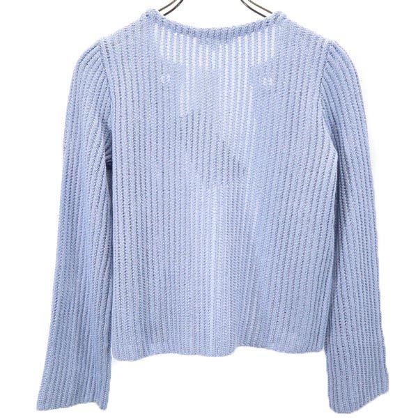 Unused NARACAMICIE Long Sleeve Cotton Knit Cardigan 1 Light Blue Women Used
