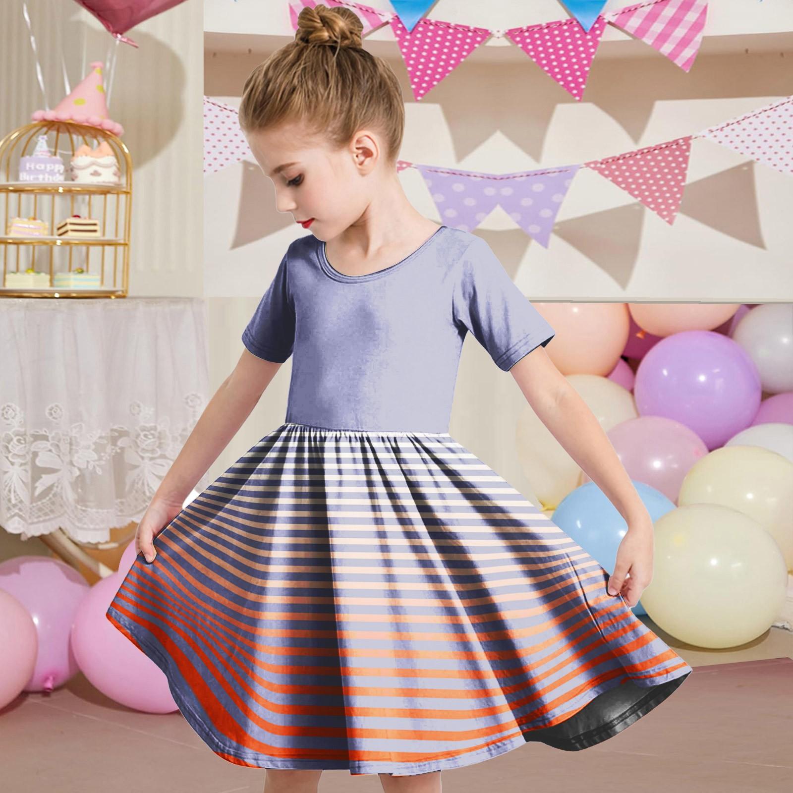 

Летнее платье для девочек, платье для малышей, однотонное повседневное платье-футболка с коротким рукавом А-силуэта 160 арбуз красный