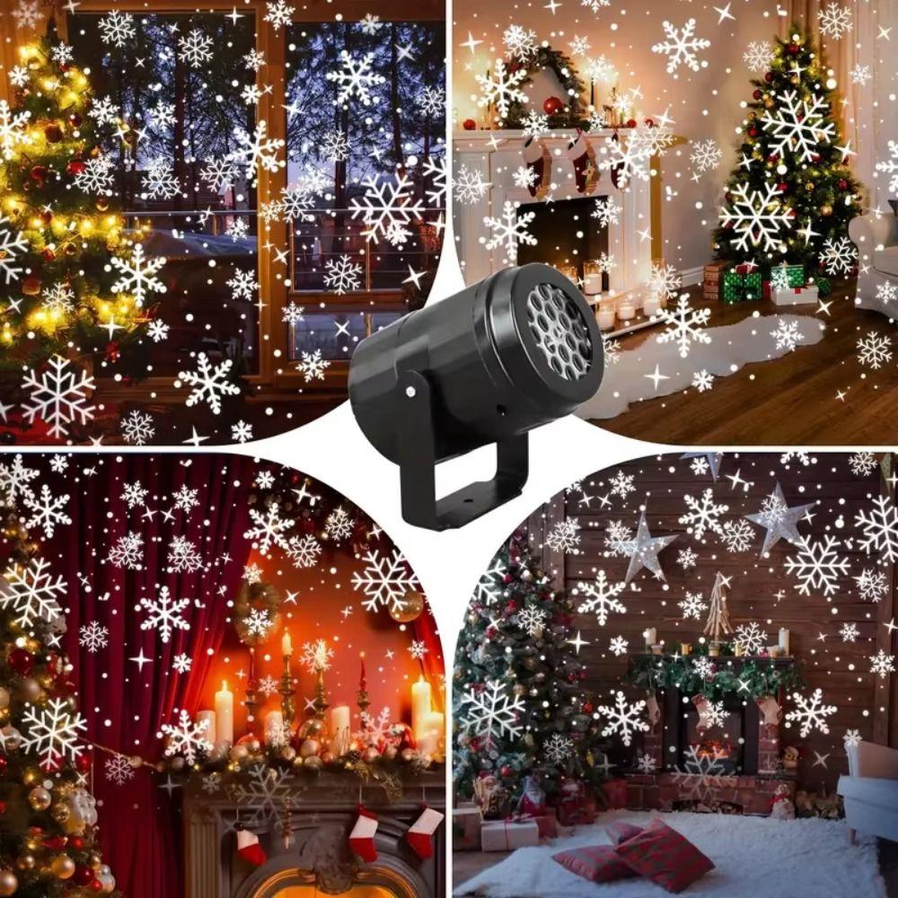 Waterproof Design LED Snowflake Projector Light LED Technology Rotating Patterns Christmas Projector Lights Snowflake Design
