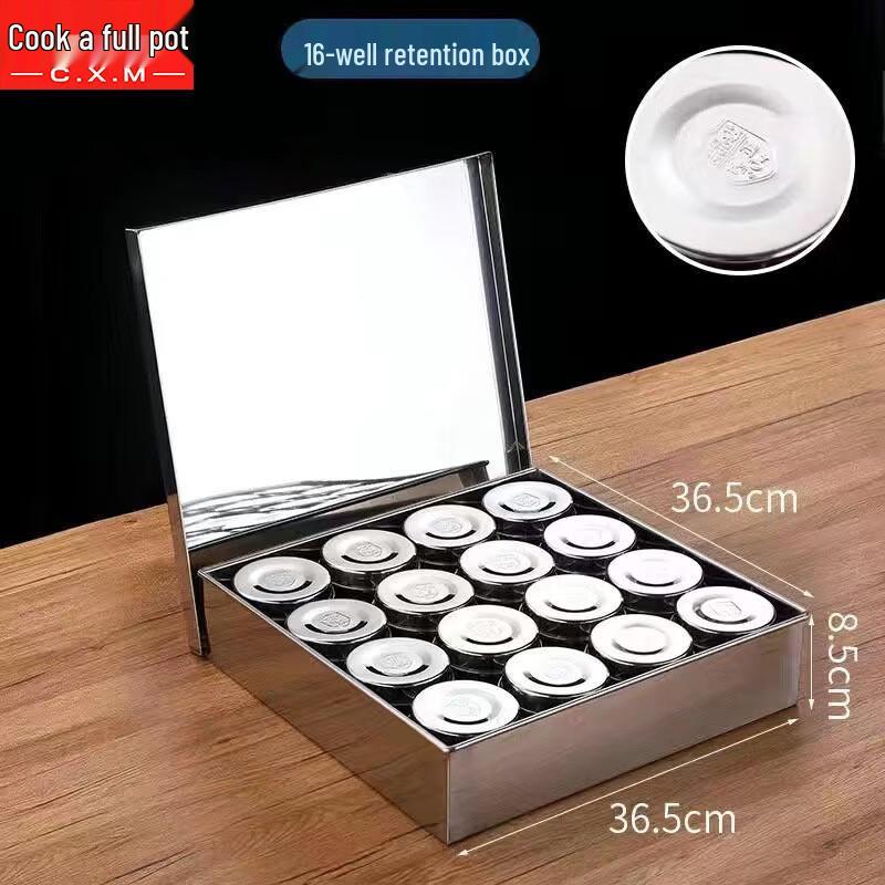 

304 Stainless Steel Round 16-Compartment Sample Box with Lid