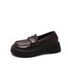 British Style Platform Small Leather Shoes Women's Spring and Autumn 2025 New One-pedal Jk Single Shoes Muffin Bottom Loafers