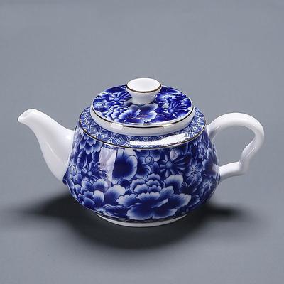 Jingdezhen-blau-weiße Teekanne aus Porzellan, chinesisches Kungfu-Teeservice, Haushaltskeramikkanne für Puer, Servicekessel, süßes Teegeschirr
