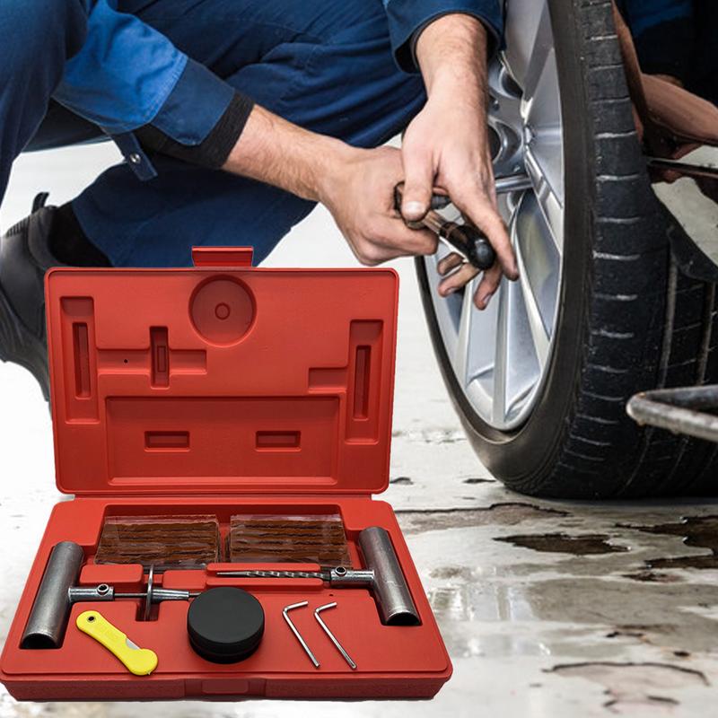Tire Repair Kit Tire Kit Repair For Car 37Piece Portable Gear Puller Removal Accessories For Auto Truck Bike Mower Lawn Bicycles