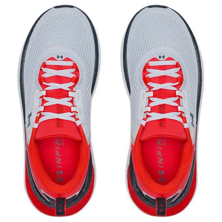 Under Armour Infinite Elite 2 Abrasion Resistant Low top Casual City Commute Running Shoes Men's Gray Red Sneakers 3028169-019