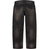 Supreme Distressed Loose Fit Selvedge Jean Washed Black