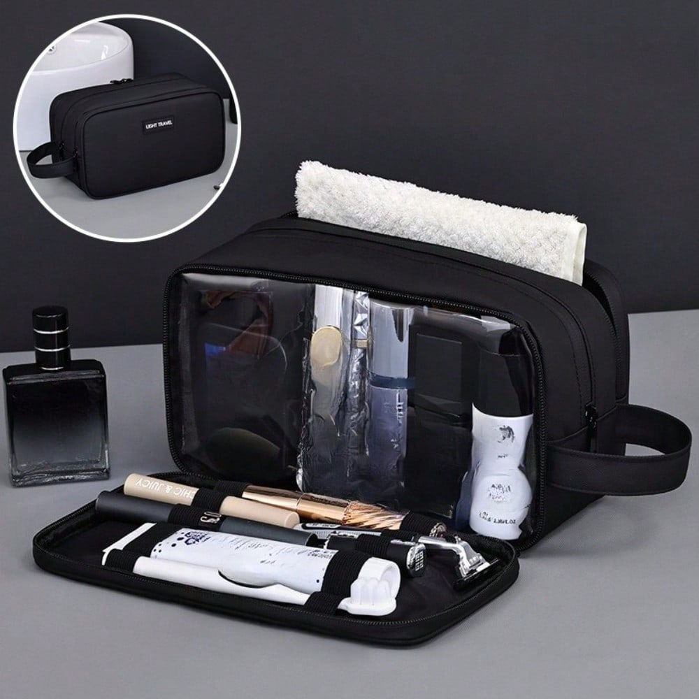 Large capacity men's toilet bag travel portable high-end cosmetic storage bag