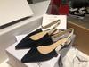 2024 Women's Spring/Summer Pointed Toe Slingback Flats with Bow Detail