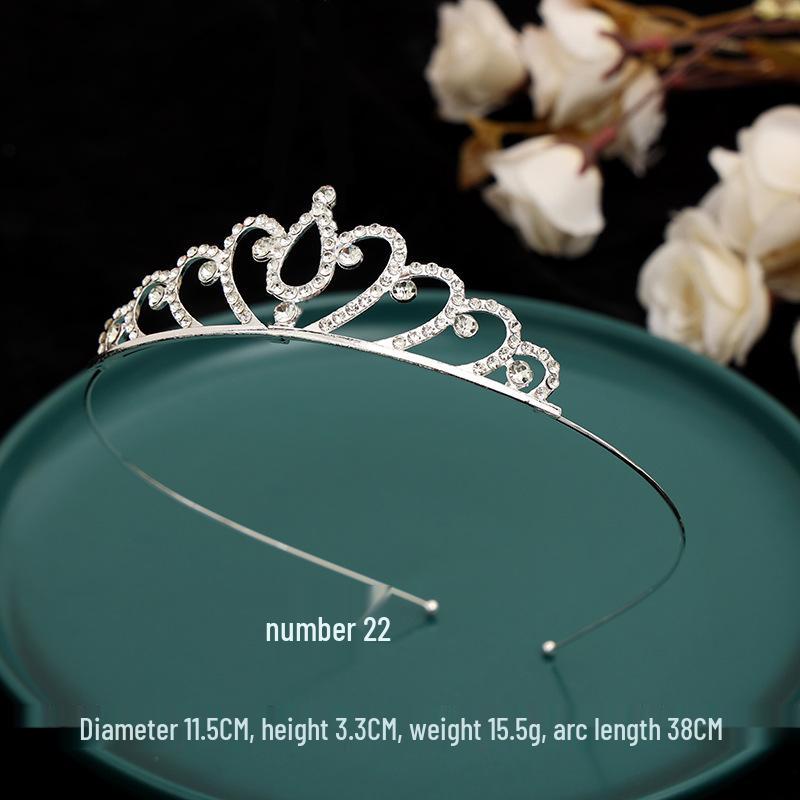 Serre-tête Couronne de Princesse à Strass pour Enfants - Mignon Style Peigne Chat Lapin Incrusté de Diamants pour Filles