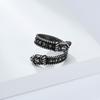 OAHLAN Fashion Jewelry Vintage Viking Rune Double Headed Snake Stainless Steel Ring for Men Gifts