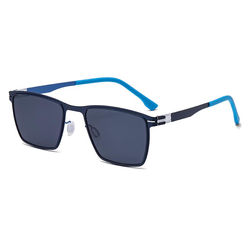 Unisex Trendy Large Frame Metal Sunglasses with High-End Style