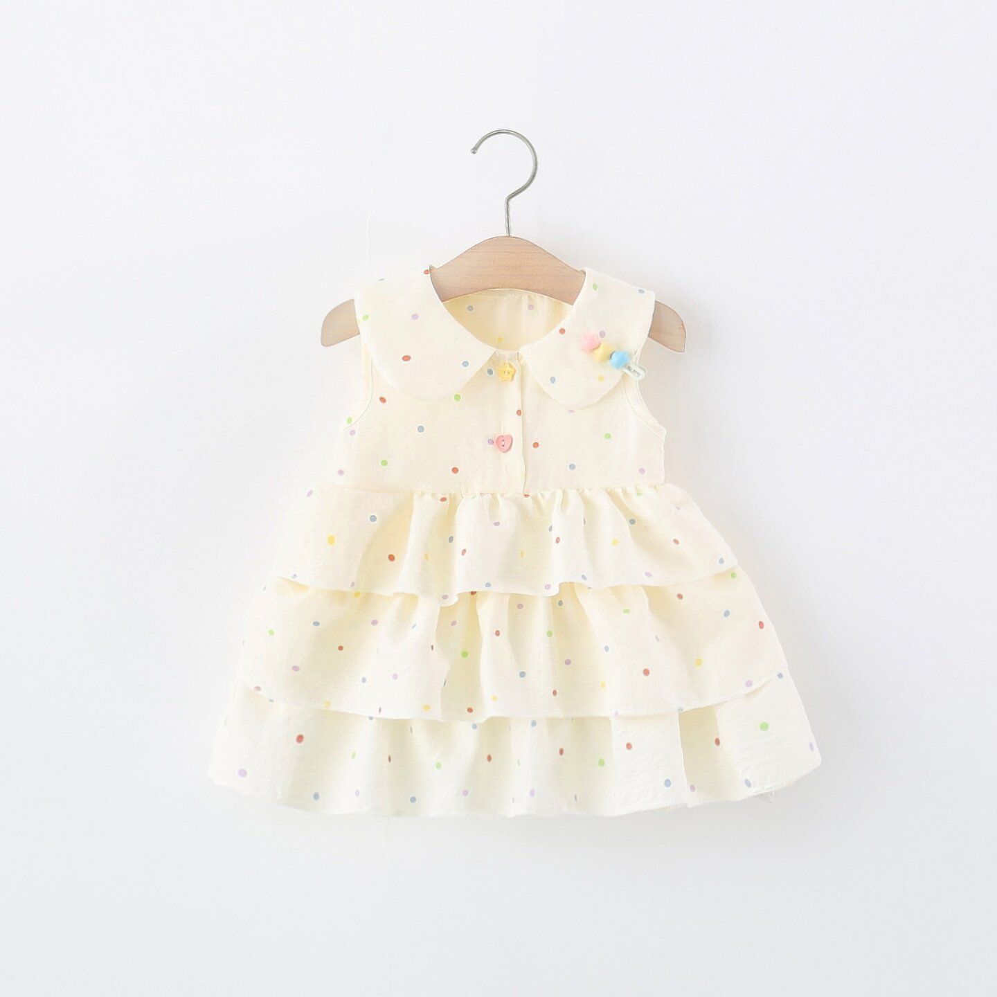 Sweet Fresh Polka Dot Bunny Ear Sleeveless Cotton Princess Dress for Infant Girls Cute Summer Casual Party Outfit 90