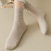 Women's Retro Mid-Calf Socks Warm Crew Socks Solid Color Cozy Stacking Socks No Pilling Soft Long Socks for Fall Winter