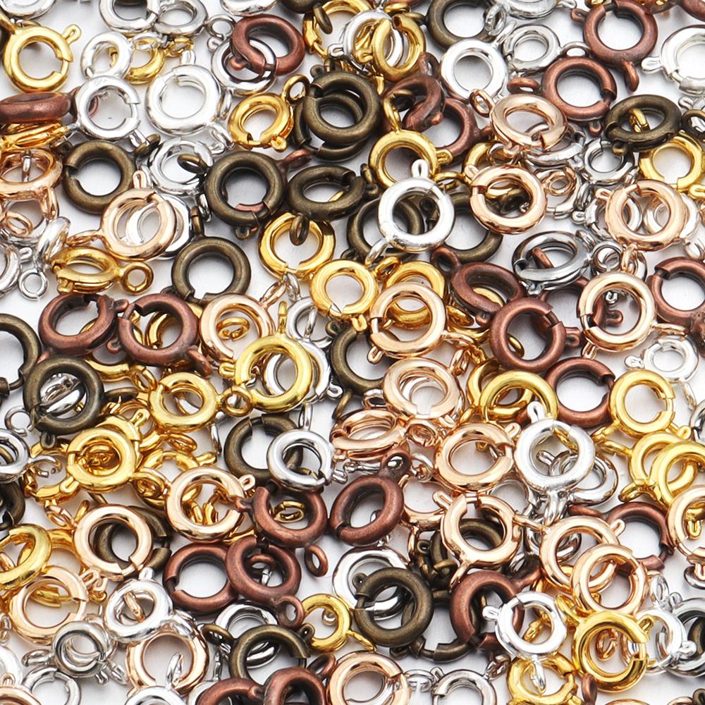 10 Stück/Los Runde Federringe aus Kupfer Schlüsselanhänger Haken Schnallen Endverbinder Für Armband Halskette DIY Schmuckherstellung Zubehör