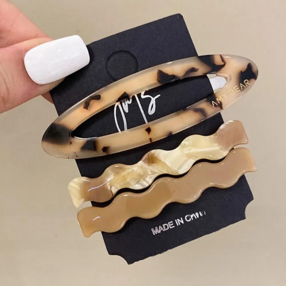 Duckbill Clip Acetate Hairpin Set Zinc Zinc Alloy Bangs Clip Simple Cute Hair Clip  Girls