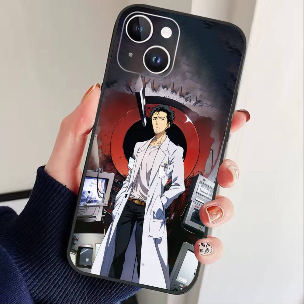 

STEINS GATE F-Ринтаро О-Окабэ Чехол для телефона для iPhone 16,15,14,13,12,17,Pro Max,Plus Силиконовый Черный Чехол iPhone12PRO