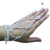 Bridal Wedding Crystal Rhinestone Slave Bracelet Wristband Harness & Ring Cuff