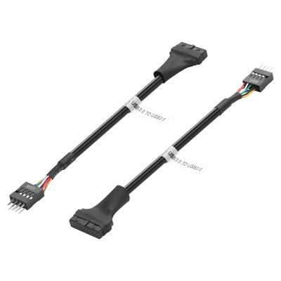 SinLoon USB Header naar USB Conversie USB Vrouwelijk naar USB Connector Moederbord Gegevensoverdracht Compatibel 2-Pack 3.0 2.0 Kabel, 3.0 19-Pin 2.0 9-Pin