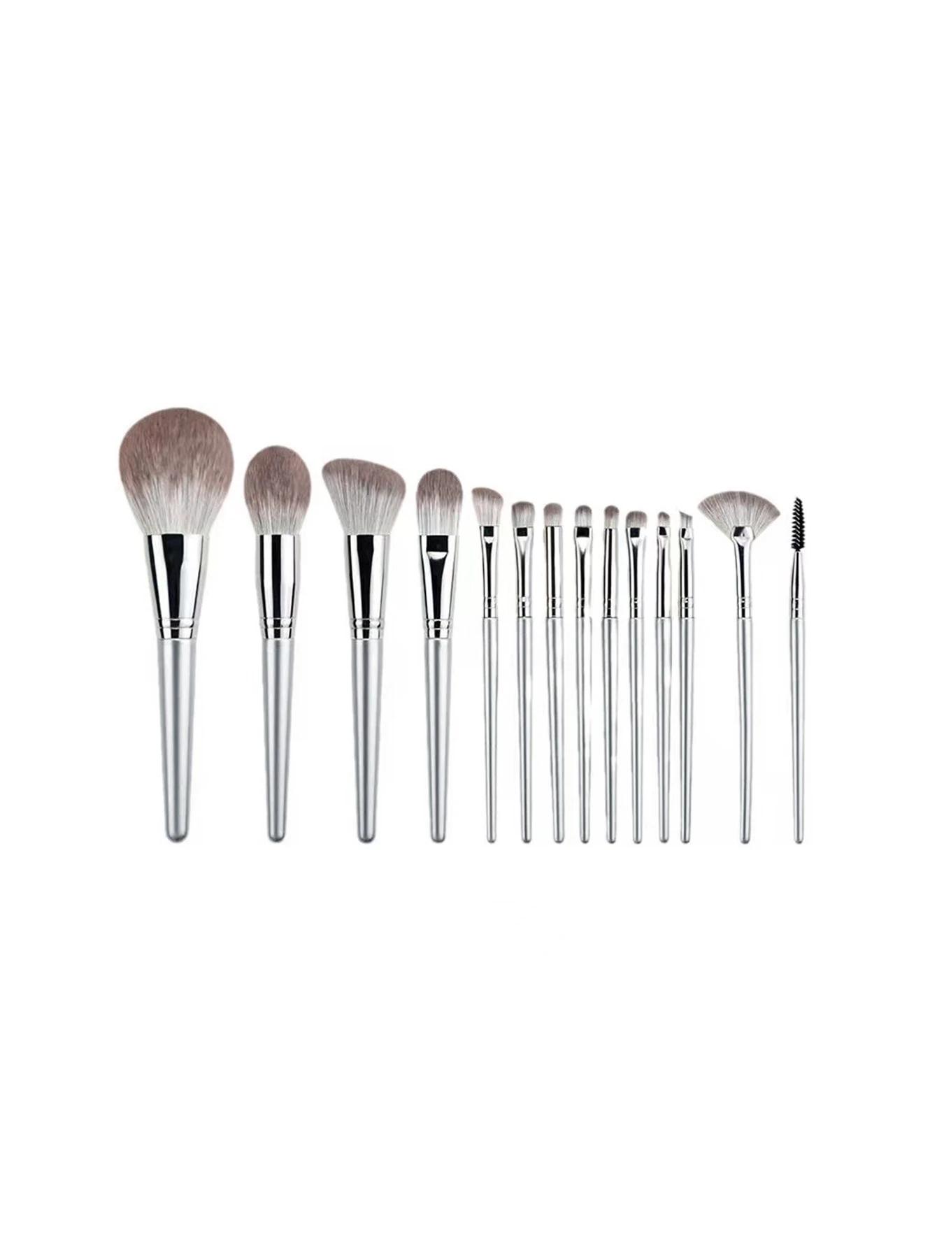 

1 Set Of 14 Makeup Brushes Soft Hair Eye Shadow Powder Blusher Face Repair Nose Shadow Makeup Artist Complete Set Of Tools
