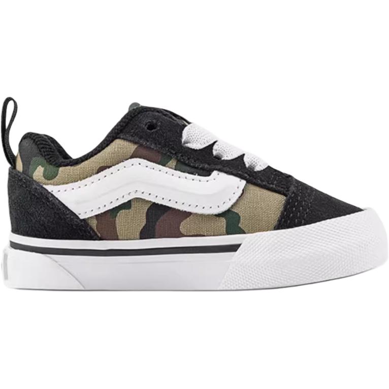 Vans Knu Skool Эластичная шнуровка Классика Удобная Модная Прочная Низкий верх Обувь для ходьбы Детские кроссовки Черный Белый VN000D0KYJ7