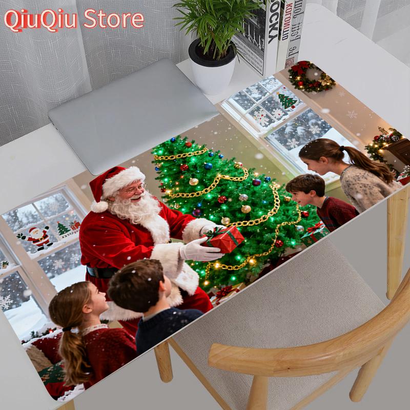 Merry Christmas Mouse Pad Lockedge Large Gaming Accessories Computer Gamer Keyboard Mouse Mat Desk Mousepad For Christmas Gifts
