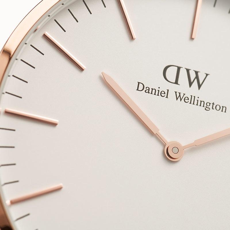 DANIEL WELLINGTON European and American Watches Men's Watch Quartz Movement Nylon Strap 40mm White Dial Men's Watch Trendy Simple Student DW00100004