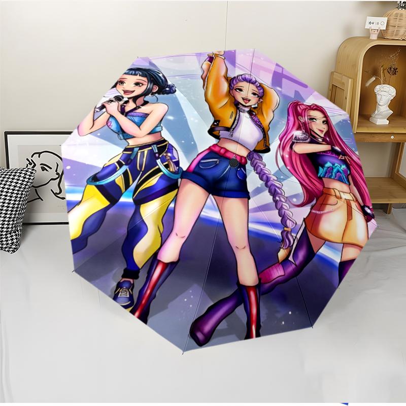 KPOP Hunter Fashionable Automatic Opening/Closing Folding Umbrella. Portable and Foldable, Ideal for Gift, Travel, and Daily Use.