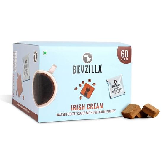 

Bevzilla 60 Irish Cream Flavor Instant Coffee Cubes | Made with Date Palm Jaggery & Arabica Beans | No Refined Sugar | No Preservatives