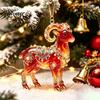 Event Decoration for Carnival 2PCS Christmas Goat Hanging Ornaments, Decorative 2D Acrylic Tree Lightweight Decor Holiday Pendants, Festive Ornaments