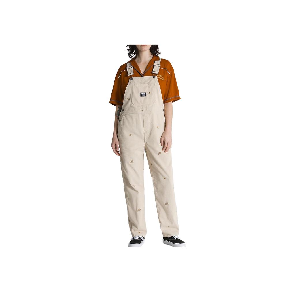 Vans Letter Logo Patch Straight Leg Overalls Women Overalls Off-White VN00074W2N1