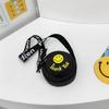 Smiley Face Cartoon Printed Backpack Canvas Shoulder Bagfor For Girls Boys And