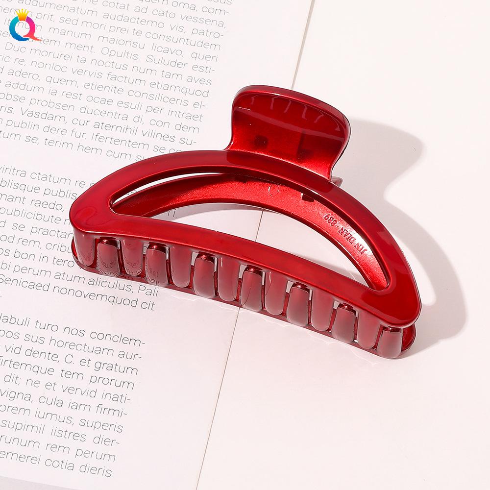 Korean Acrylic Red Geometric Hair Claw for Women Fashion Small Large Square Hair Crabs Clip Clamps Girls Hair Accessories