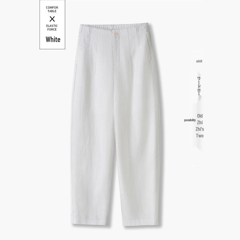 2026 Summer Breathable Tencel Linen Cropped Pants - Loose, Slimming, Casual Drape 30/2XL