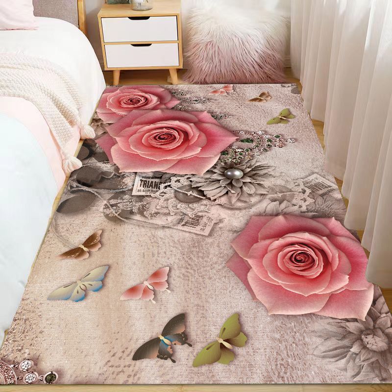 Bedroom Carpet Bedside Strip Floor Mat Small Fresh Flower Bay Window Mat Living Room Bathroom Floor Mat