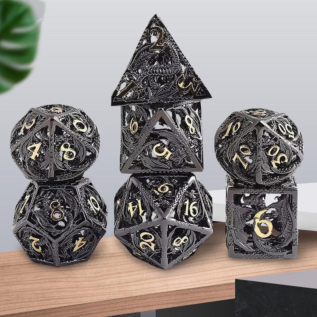 7 Piece Hollow DND Polyhedral Set Family Dragon Dungeon Entertainment Gifts Game